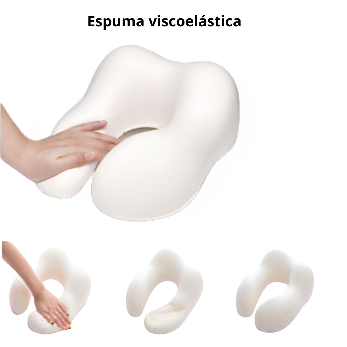 COJÍN PARA CUELLO ALMOHADILLA CERVICAL AJUSTABLE MODELO RAYADO MARRÓN - 3