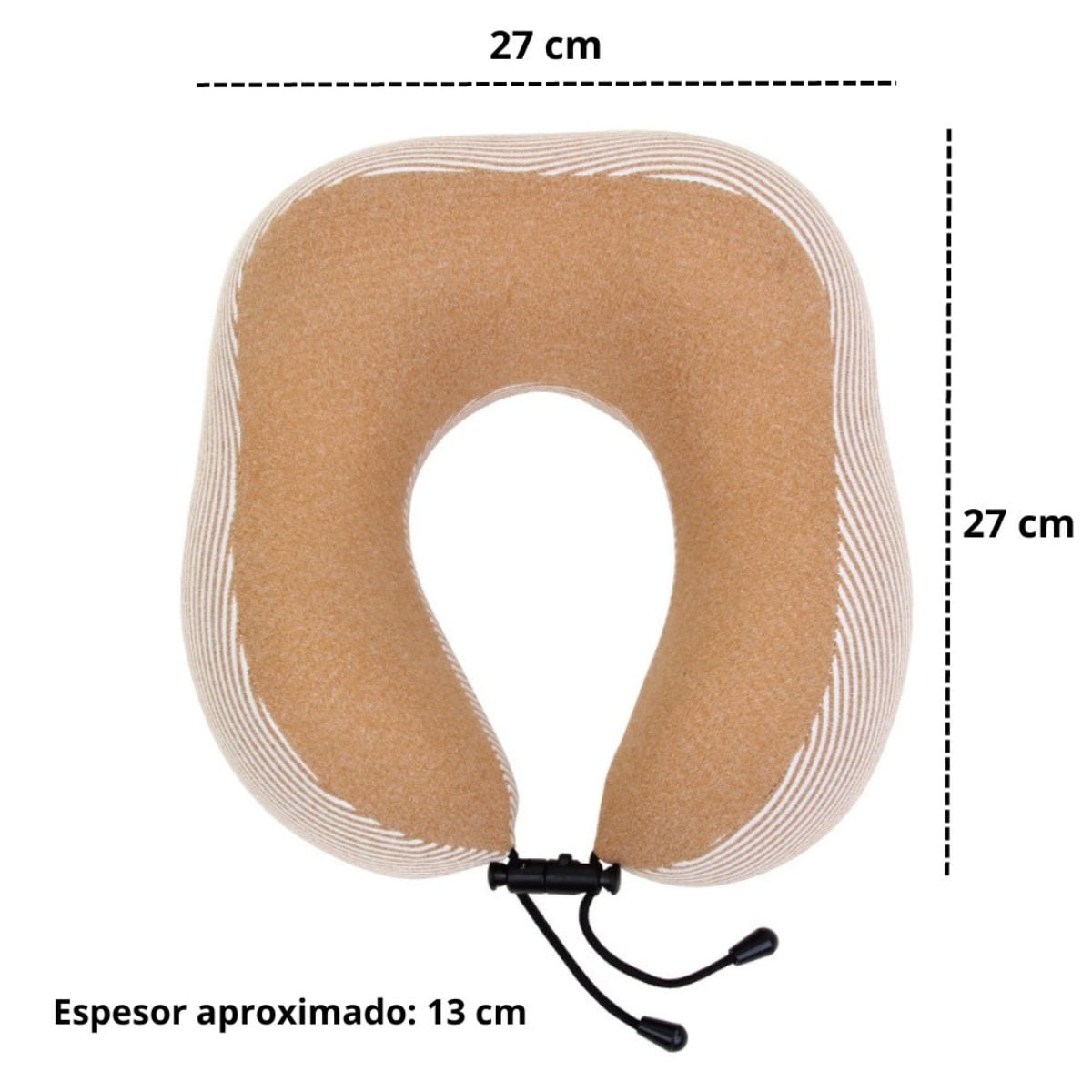 COJÍN PARA CUELLO ALMOHADILLA CERVICAL AJUSTABLE MODELO RAYADO MARRÓN - 4