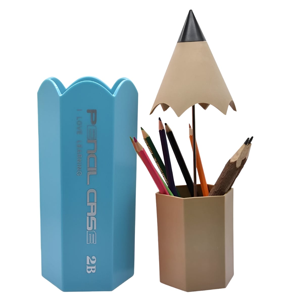 ORGANIZADOR DE ESCRITORIO MODELO LÁPIZ CELESTE - 1