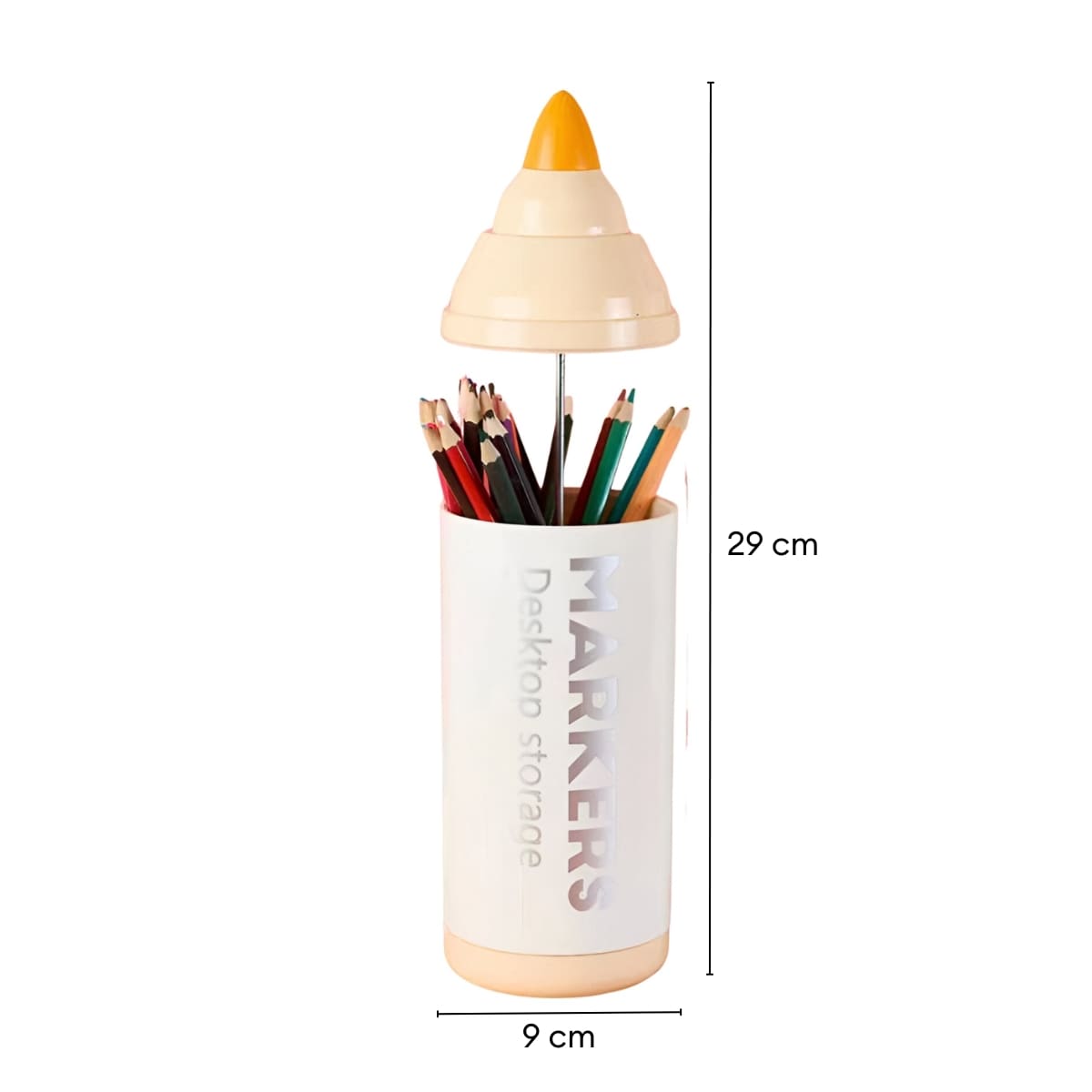 ORGANIZADOR DE ESCRITORIO EN FORMA DE PLUMÓN AMARILLO - 3