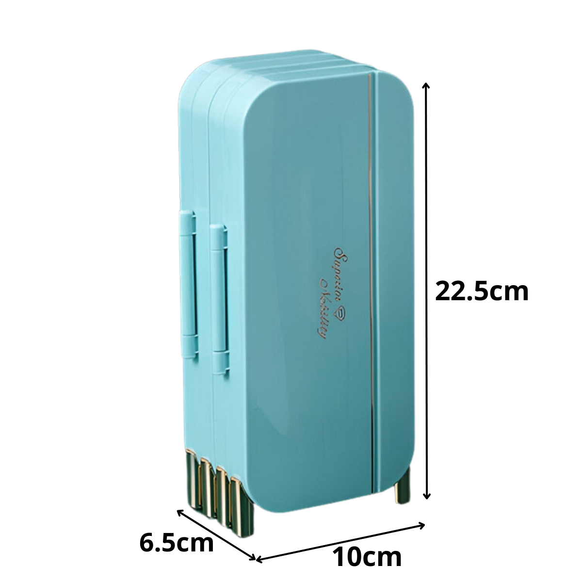 JOYERO DE 4 CAPAS PLEGABLE CON ESPEJO CELESTE - 4