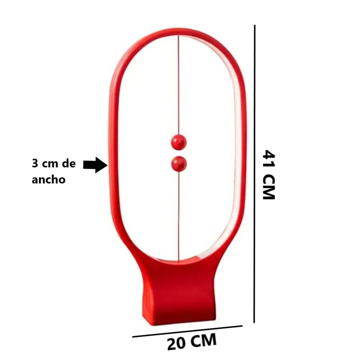 LÁMPARA MAGNÉTICA OVALADA MODELO PÉNDULO ROJO - 4