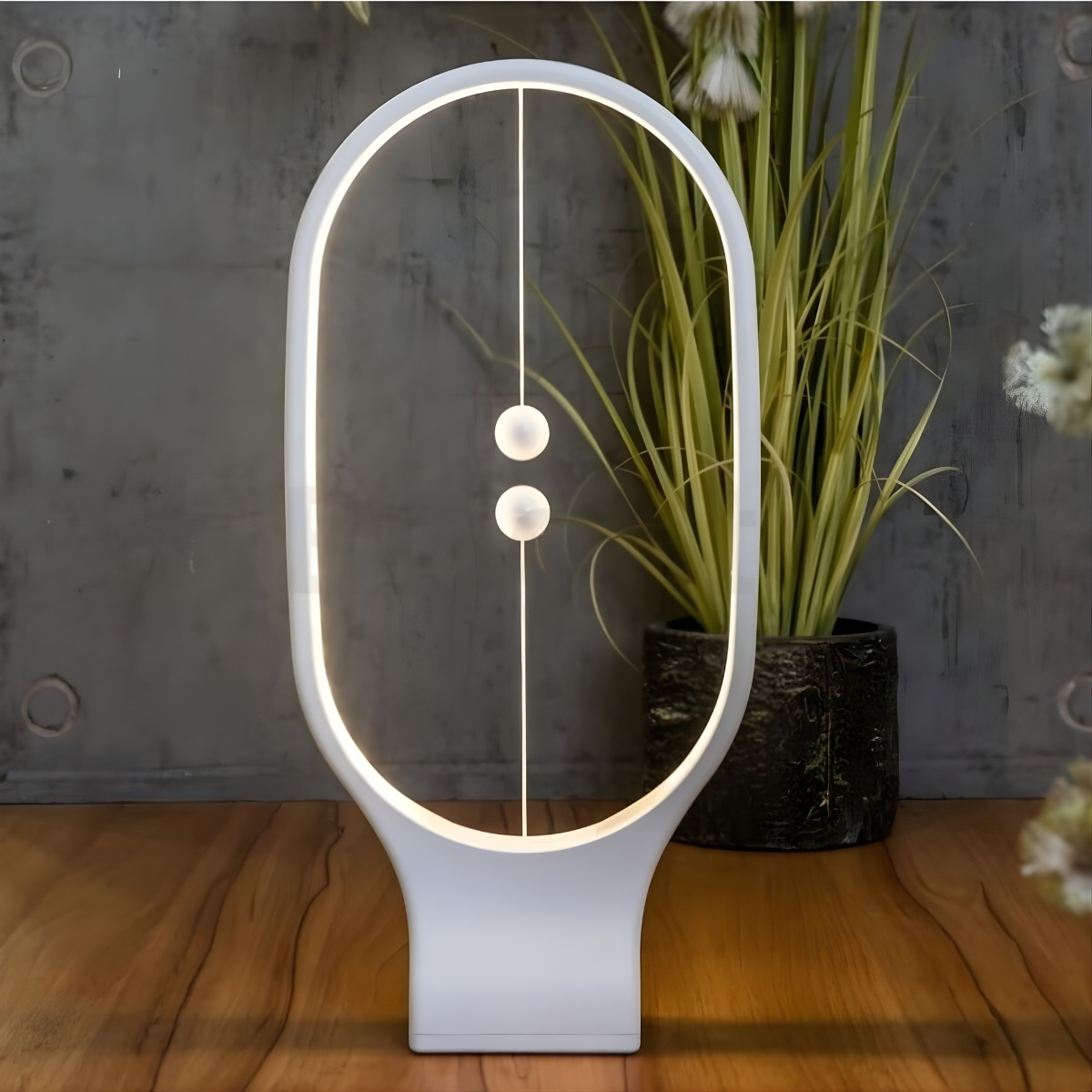 LÁMPARA MAGNÉTICA OVALADA MODELO PÉNDULO BLANCO - 2