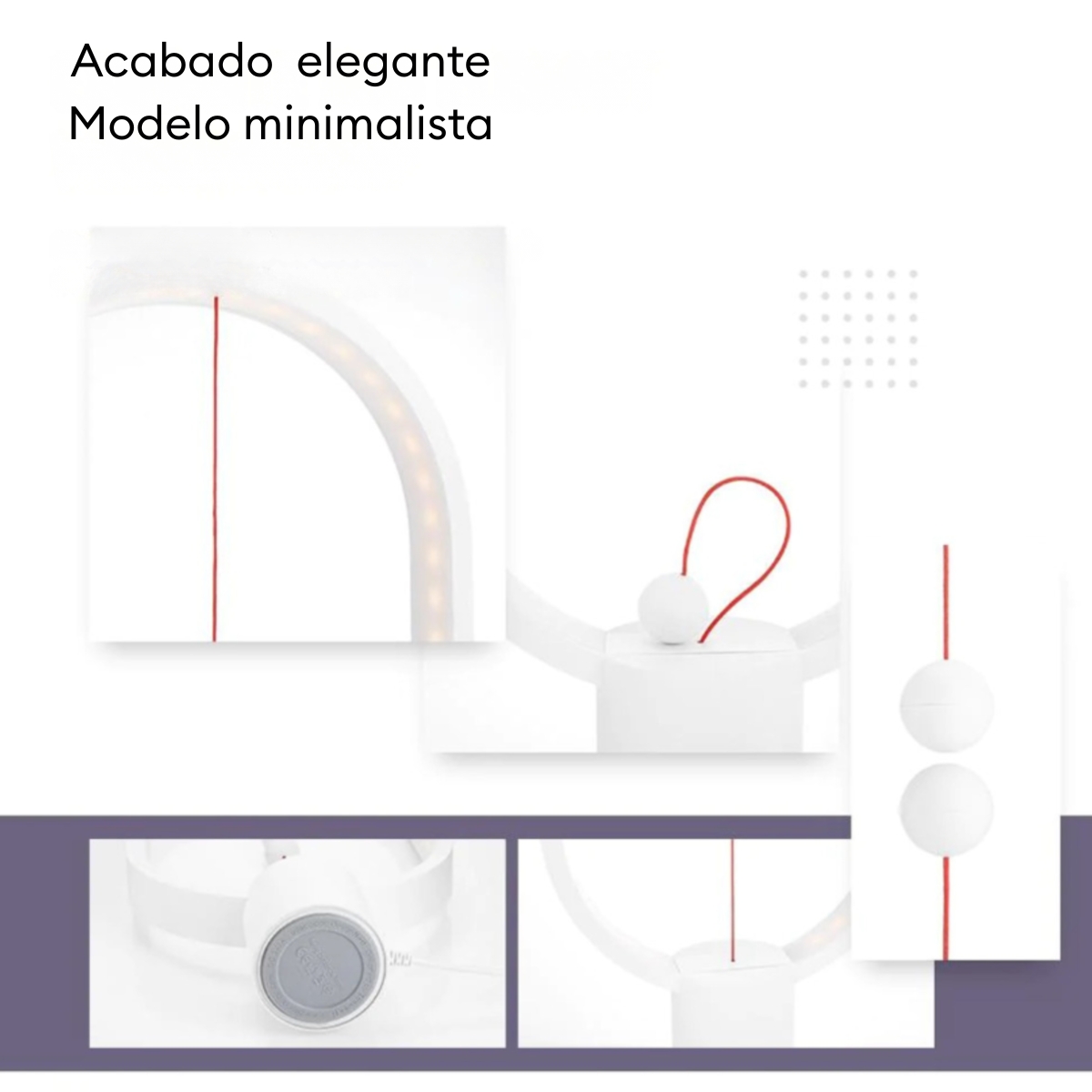 LÁMPARA MAGNÉTICA OVALADA MODELO PÉNDULO BLANCO - 3