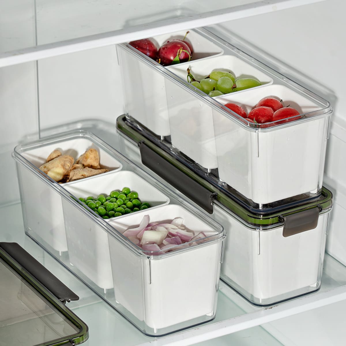 TÁPER HERMÉTICO CON ESCURRIDORES INTERNOS PARA COCINA REFRIGERADOR - 4
