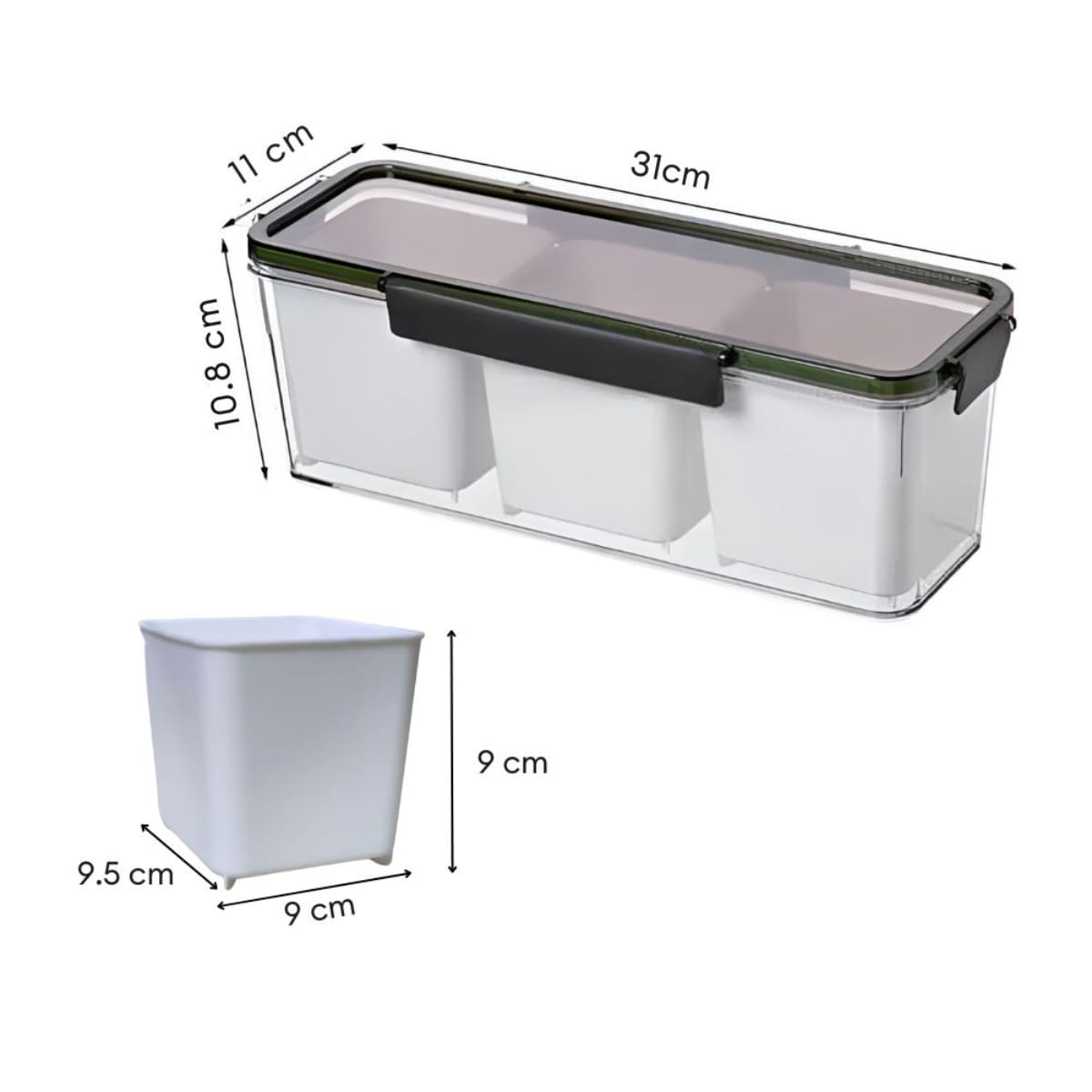 TÁPER HERMÉTICO CON ESCURRIDORES INTERNOS PARA COCINA REFRIGERADOR - 7