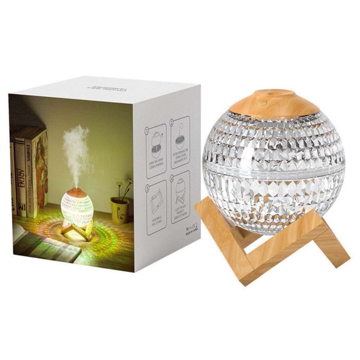 HUMIDIFICADOR DE AIRE ESFERA DE CRISTAL CON LUCES LED - 1