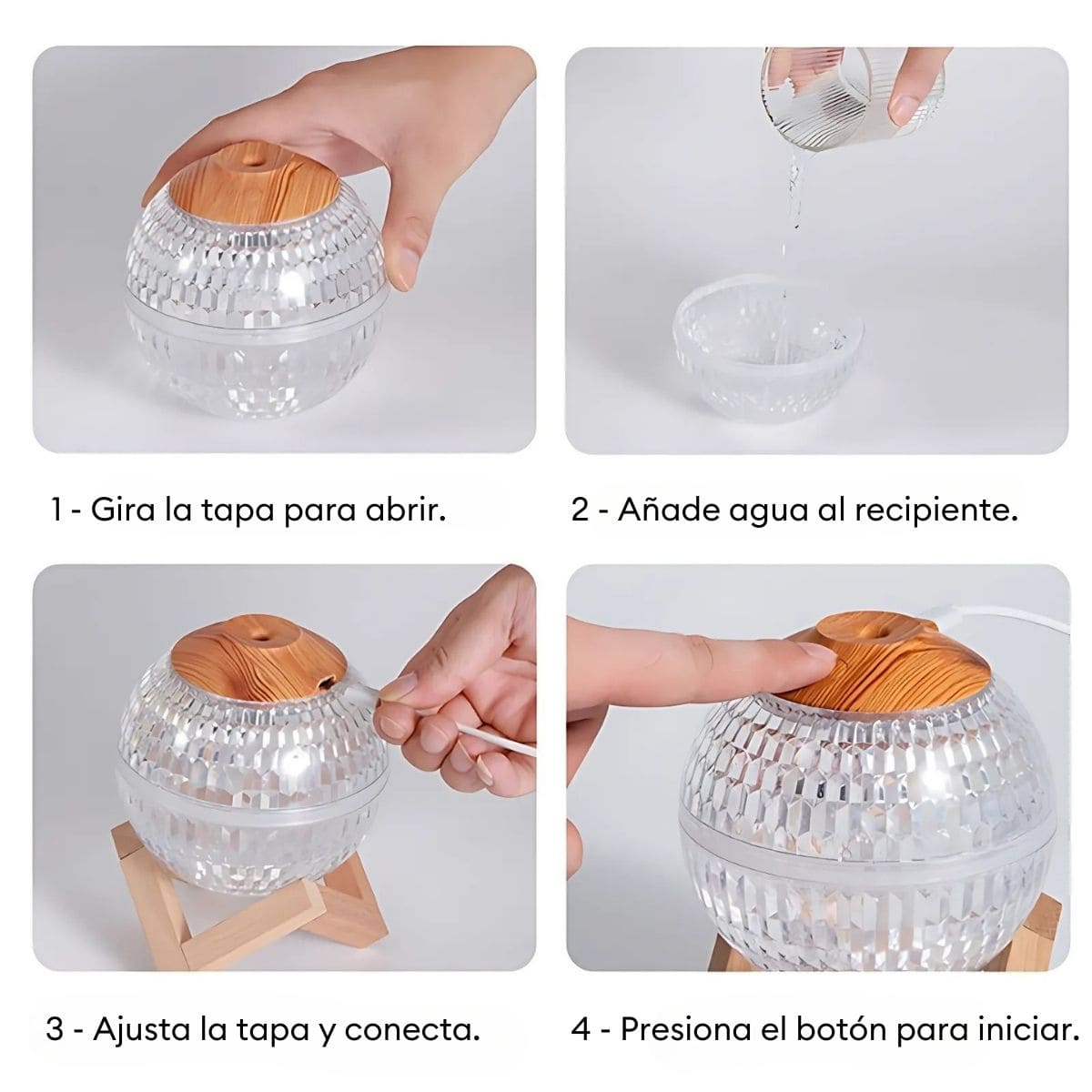 HUMIDIFICADOR DE AIRE ESFERA DE CRISTAL CON LUCES LED - 6