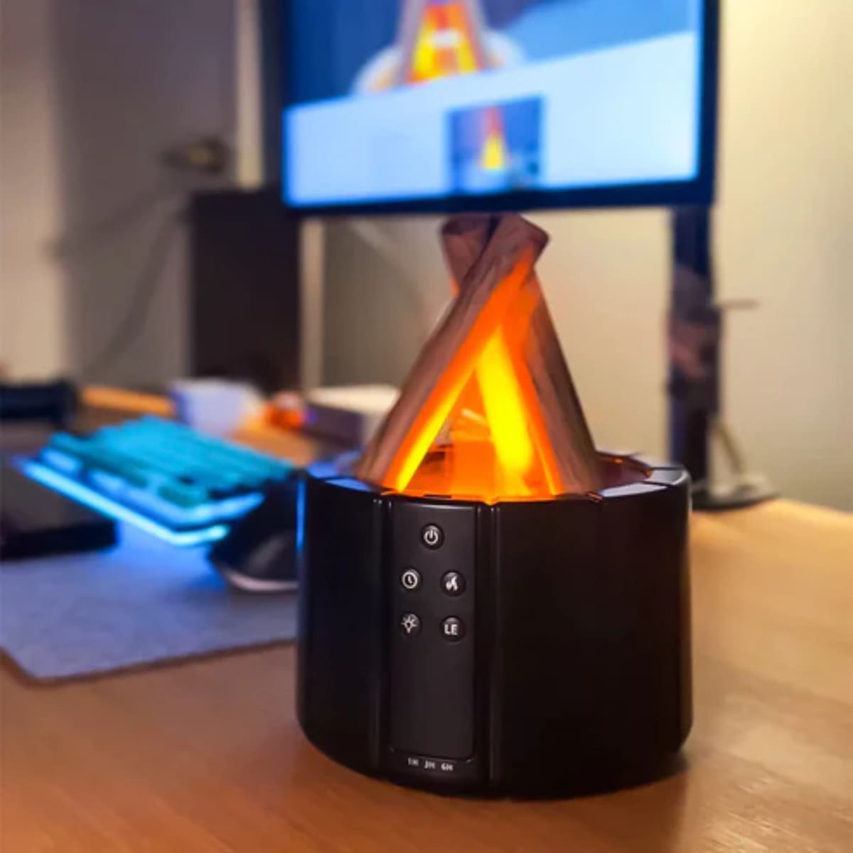 HUMIDIFICADOR CON EFECTO FUEGO Y CONTROL MODELO BONFIRE COLOR NEGRO - 2