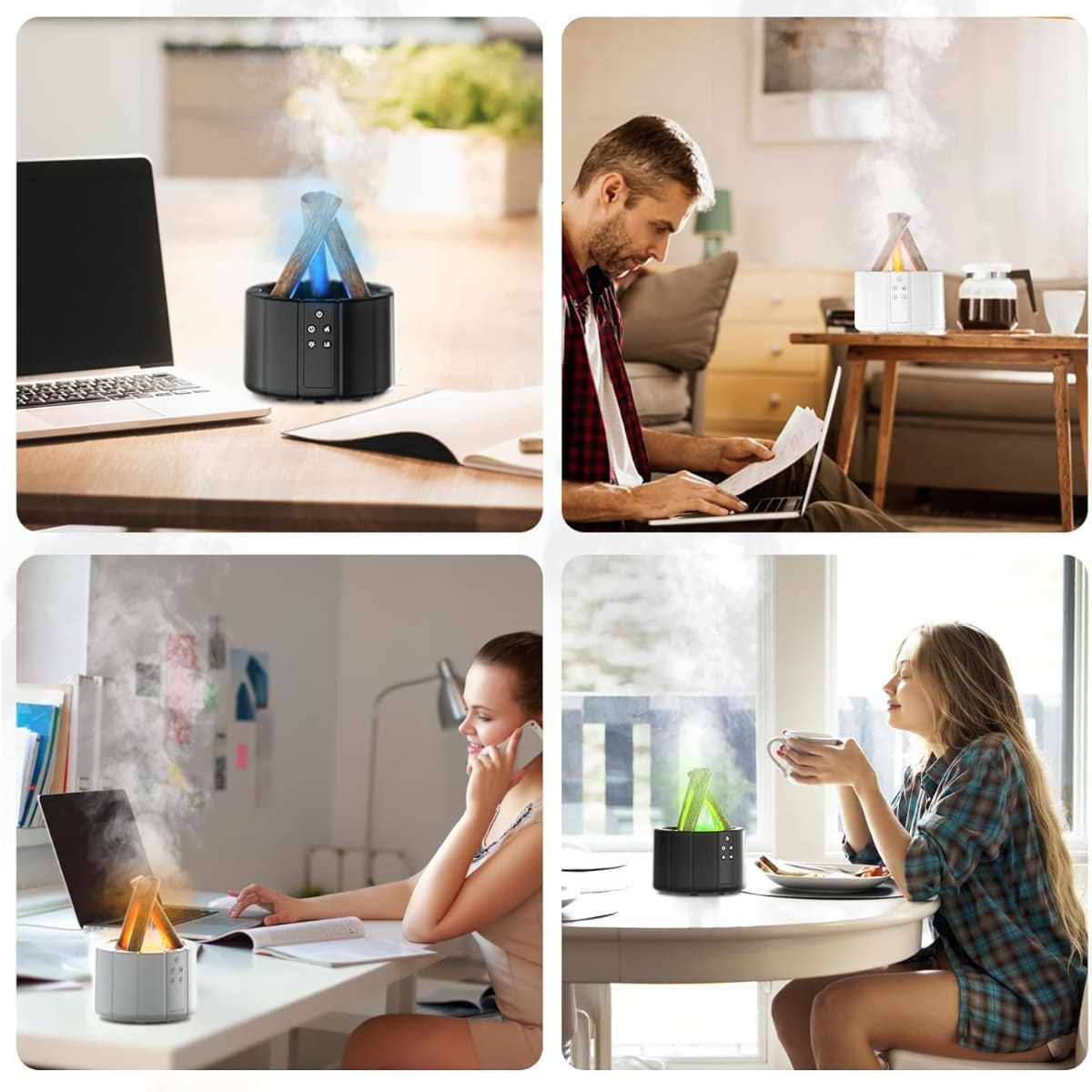 HUMIDIFICADOR CON EFECTO FUEGO Y CONTROL MODELO BONFIRE COLOR NEGRO - 7