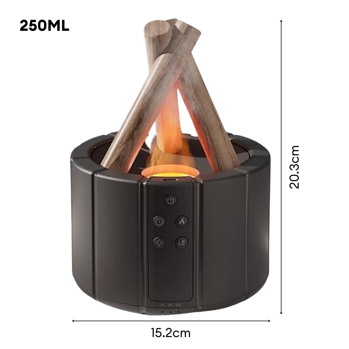 HUMIDIFICADOR CON EFECTO FUEGO Y CONTROL MODELO BONFIRE COLOR NEGRO - 9