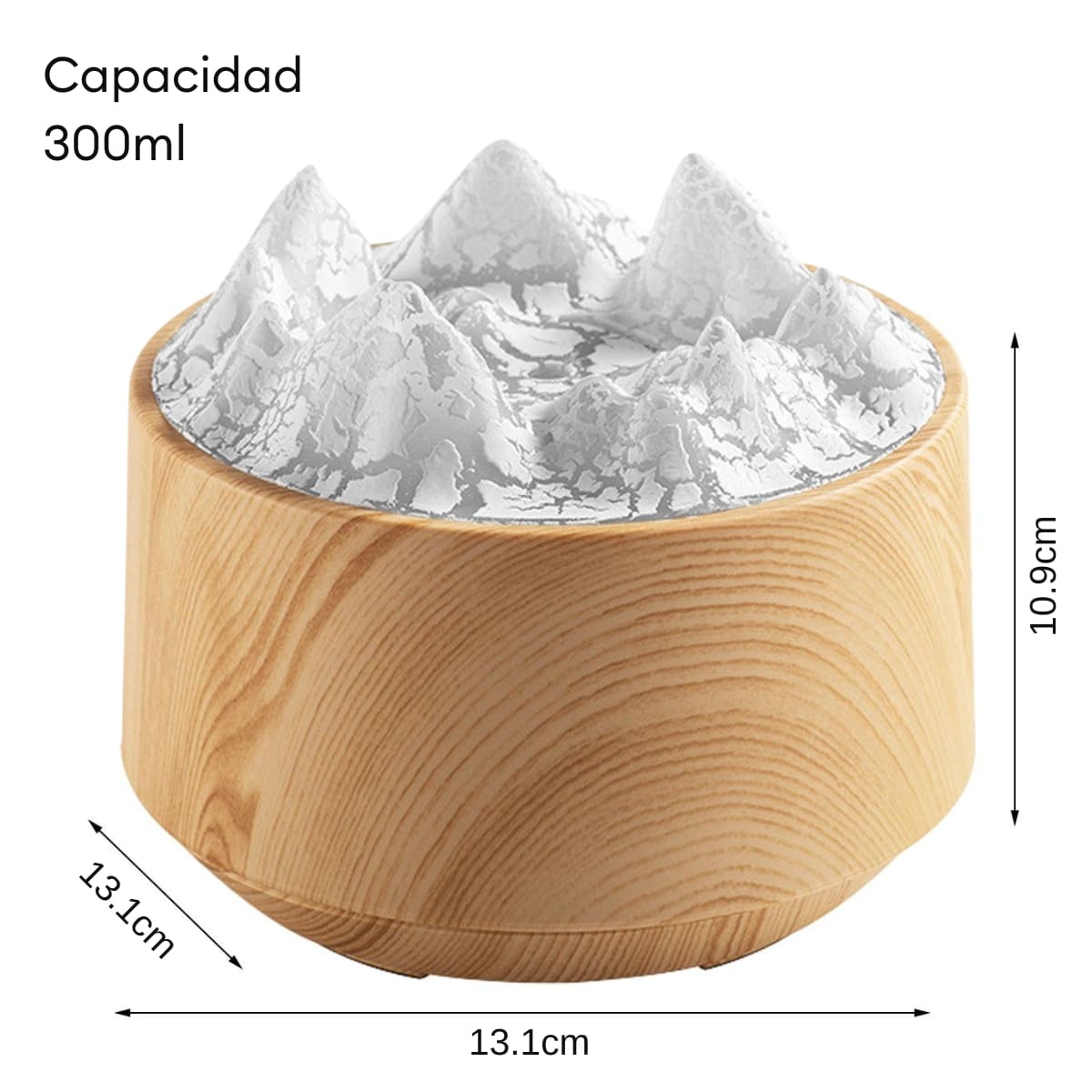 HUMIDIFICADOR FLAME MOUNTAIN CON LUCES RGB COLOR MADERA CLARO - 7