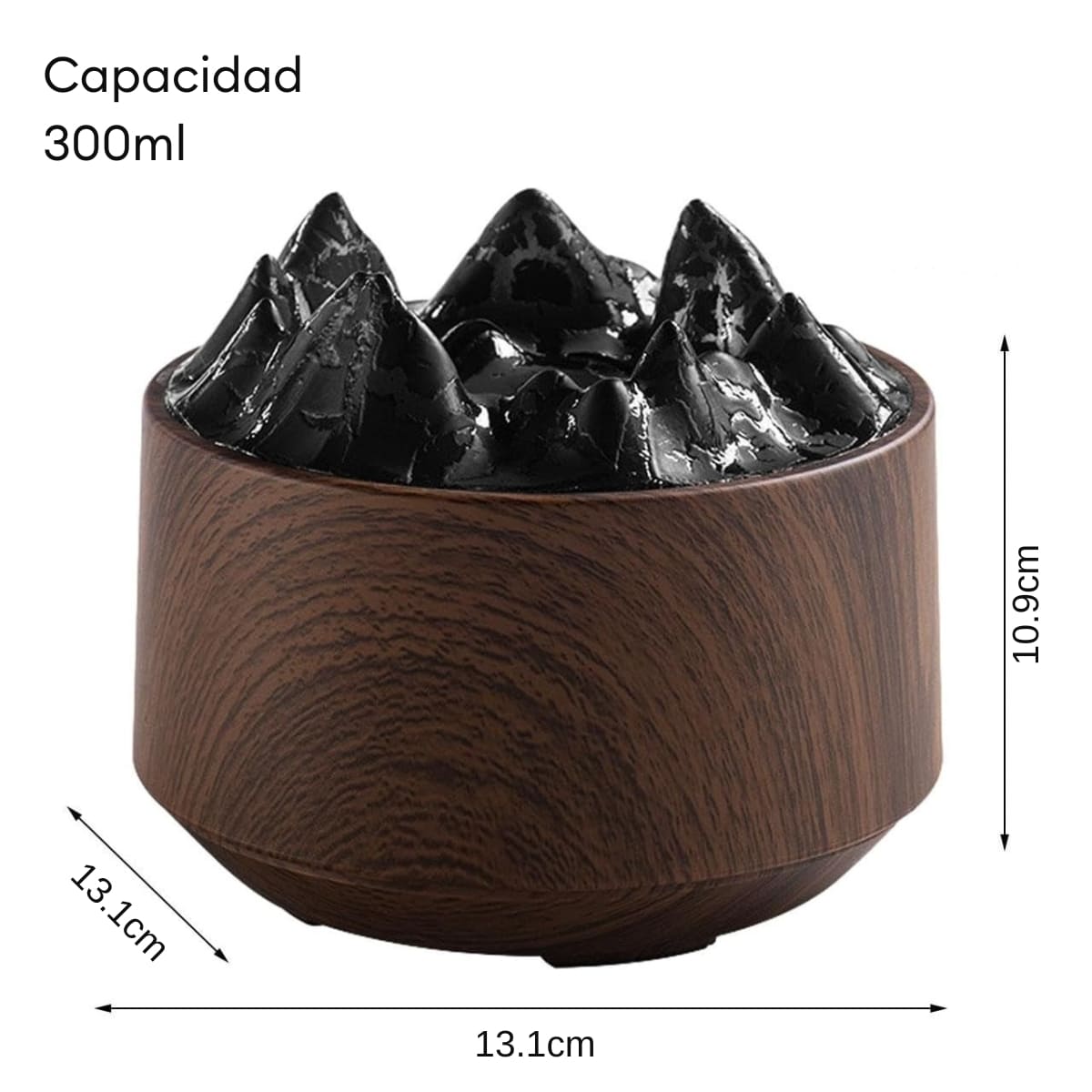 HUMIDIFICADOR FLAME MOUNTAIN CON LUCES RGB COLOR MADERA OSCURO - 7