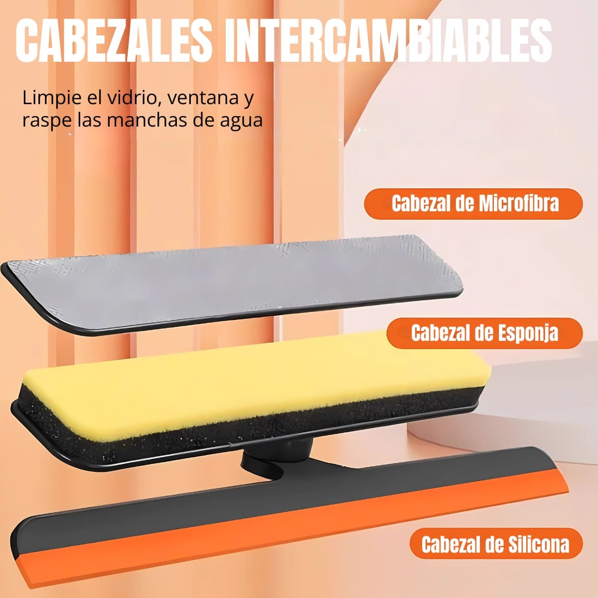 LIMPIAVIDRIOS ESPEJOS PARABRISAS DE CABEZAL GIRATORIO 3 EN 1 - 6
