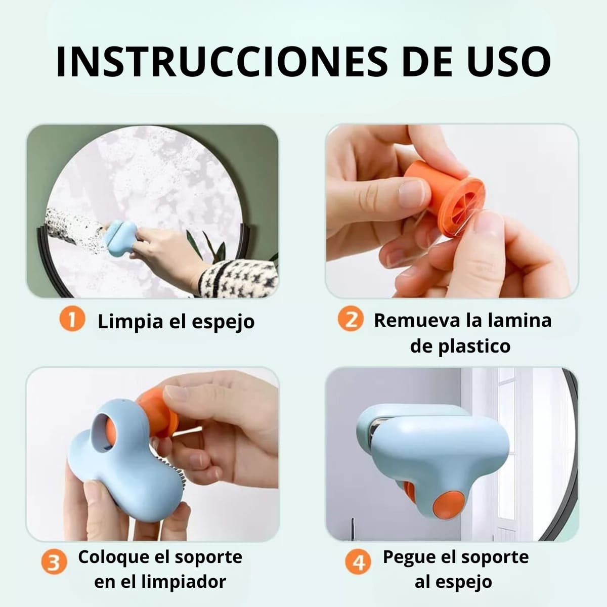 PACK DE 2 MINI LIMPIADORES DE ESPEJOS VIDRIOS - 7
