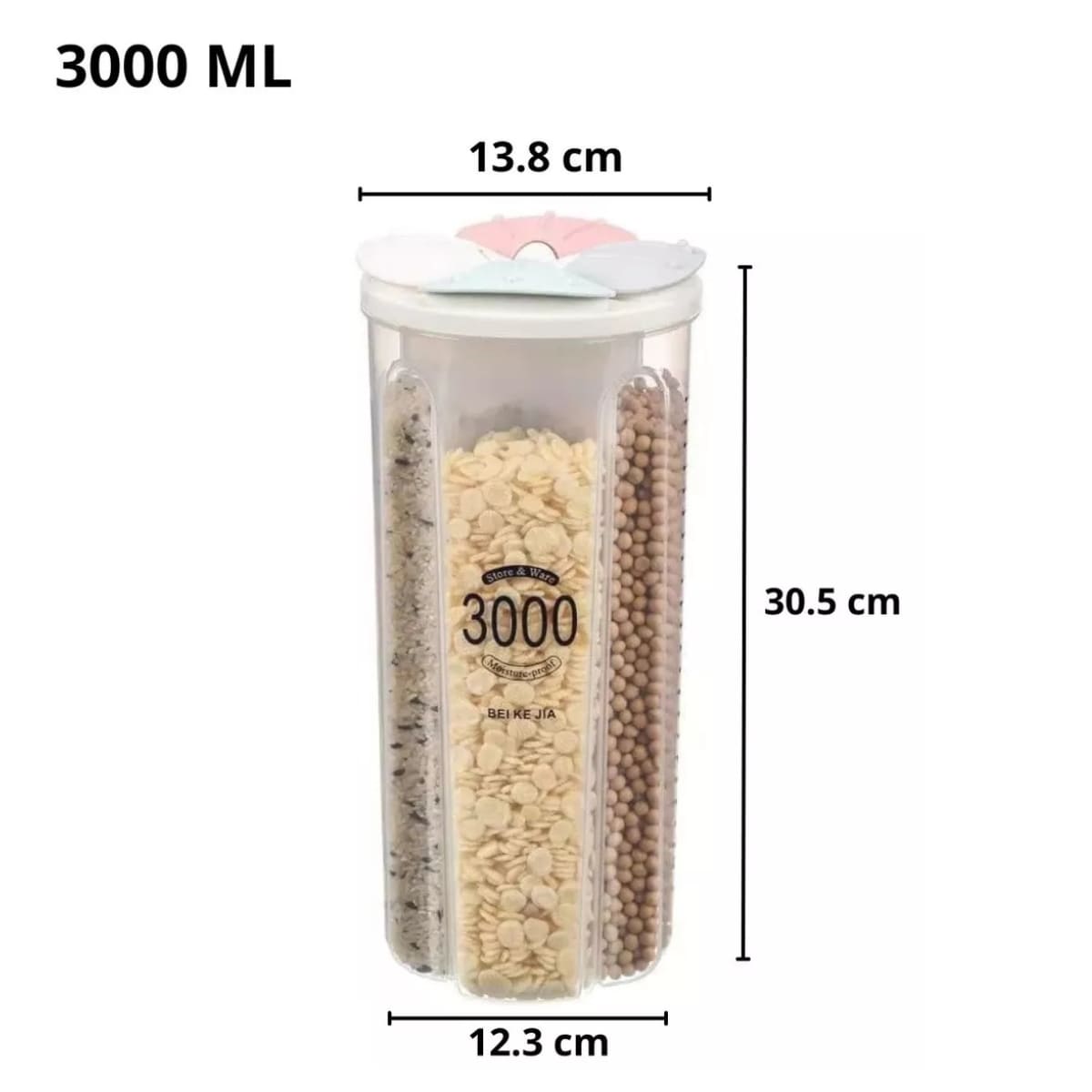 TÁPER DE 4 DIVISIONES MODELO REDONDO DE 3000ML - 7