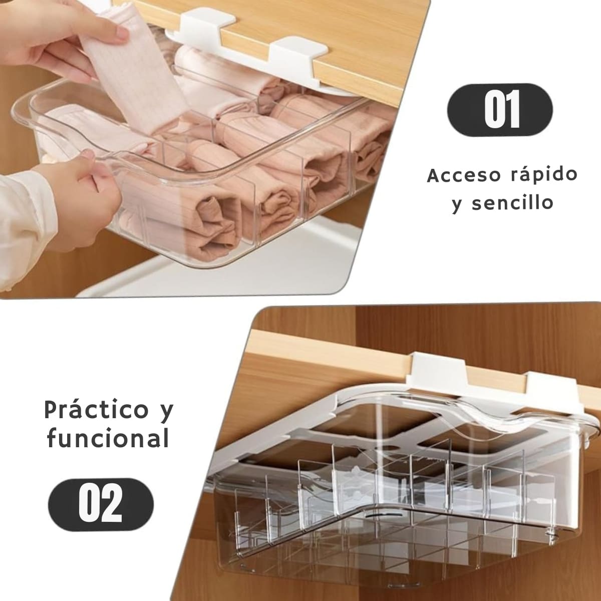 ORGANIZADORES COLGANTES PARA CLOSET TIPO A ROPA INTERIOR - 5