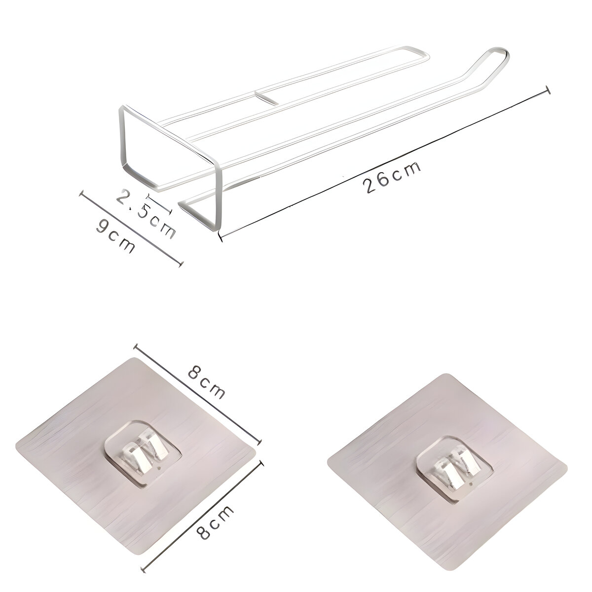 SET DE 2 SOPORTE ORGANIZADOR DE COPAS MULTIUSO DE 1 CARRIL BLANCO - 5