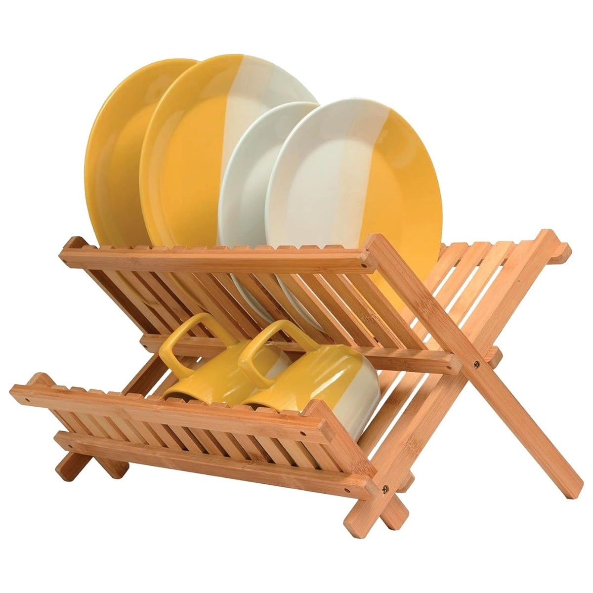 ESCURRIDOR ORGANIZADOR PARA PLATOS 2 NIVELES CON BAMBÚ TESSA - 1