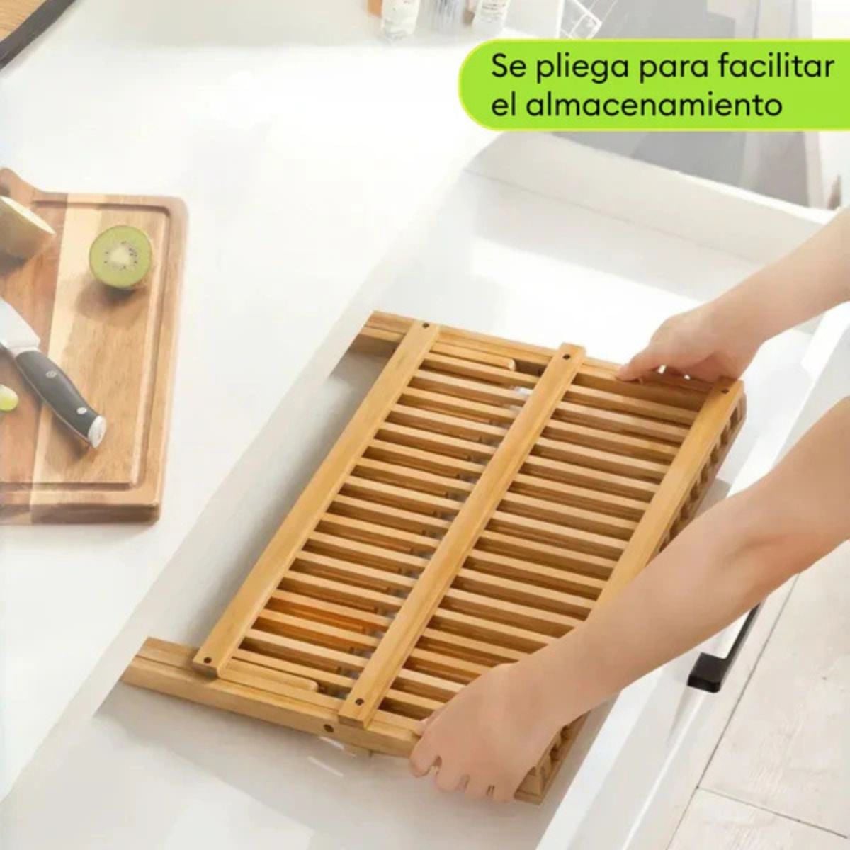 ESCURRIDOR ORGANIZADOR PARA PLATOS 2 NIVELES CON BAMBÚ TESSA - 3