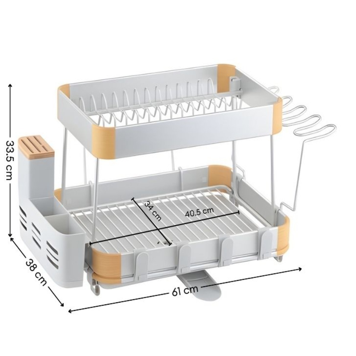 ESCURRIDOR DE PLATOS 2 NIVELES DE ALUMINIO BENICO - 6