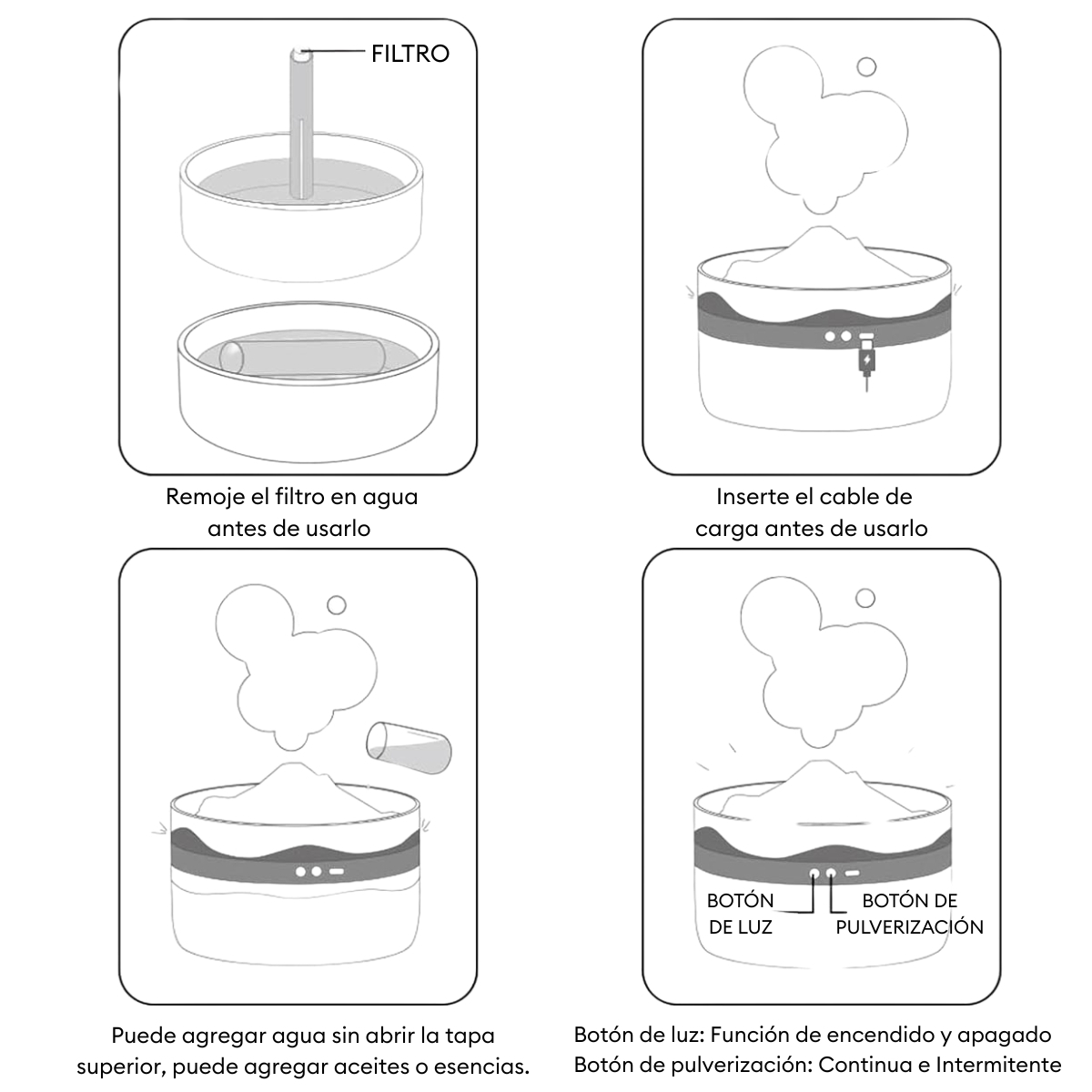 HUMIDIFICADOR DE AIRE MODELO VOLCÁN NEVADO MODELO K3 BLANCO - 6