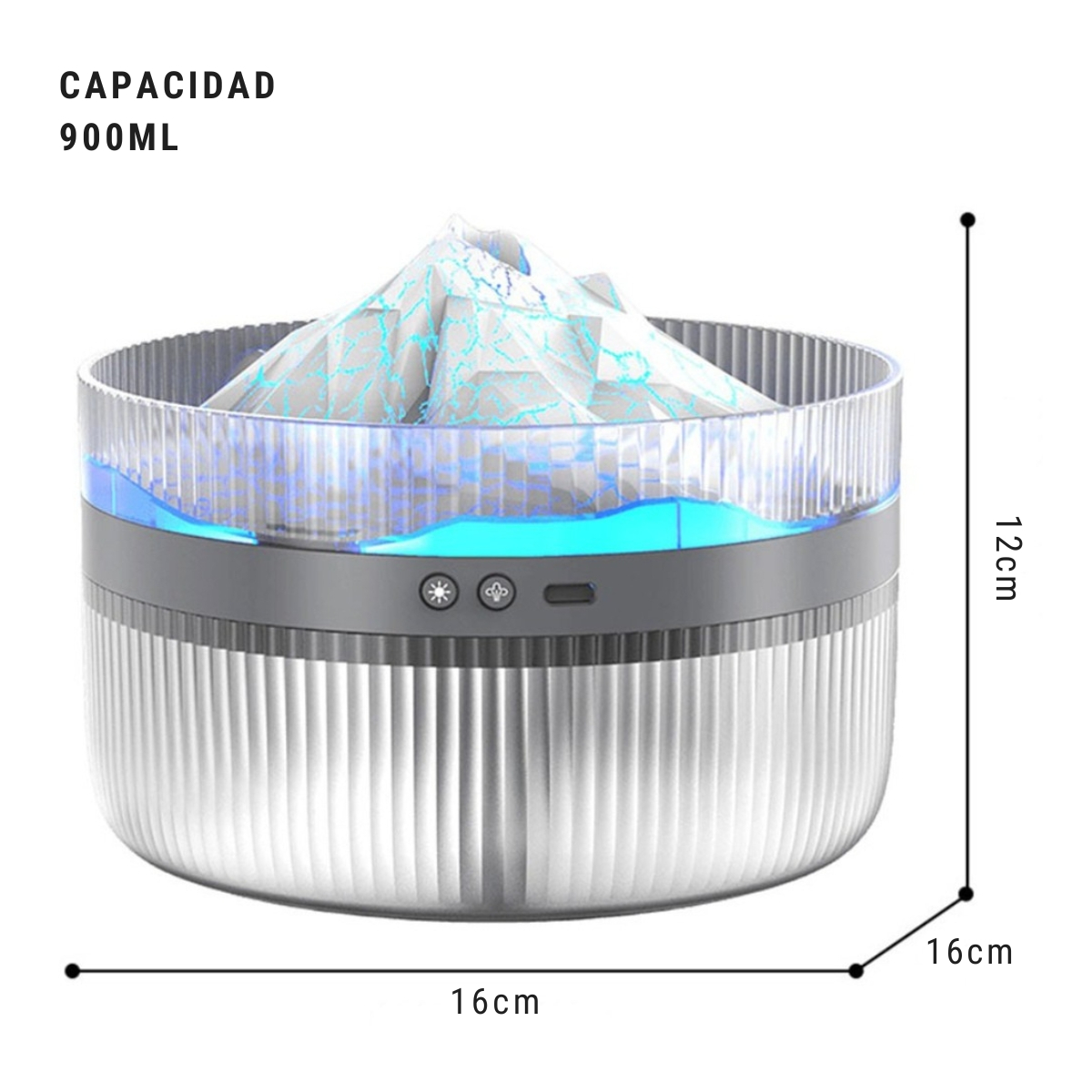 HUMIDIFICADOR DE AIRE MODELO VOLCÁN NEVADO MODELO K3 BLANCO - 7