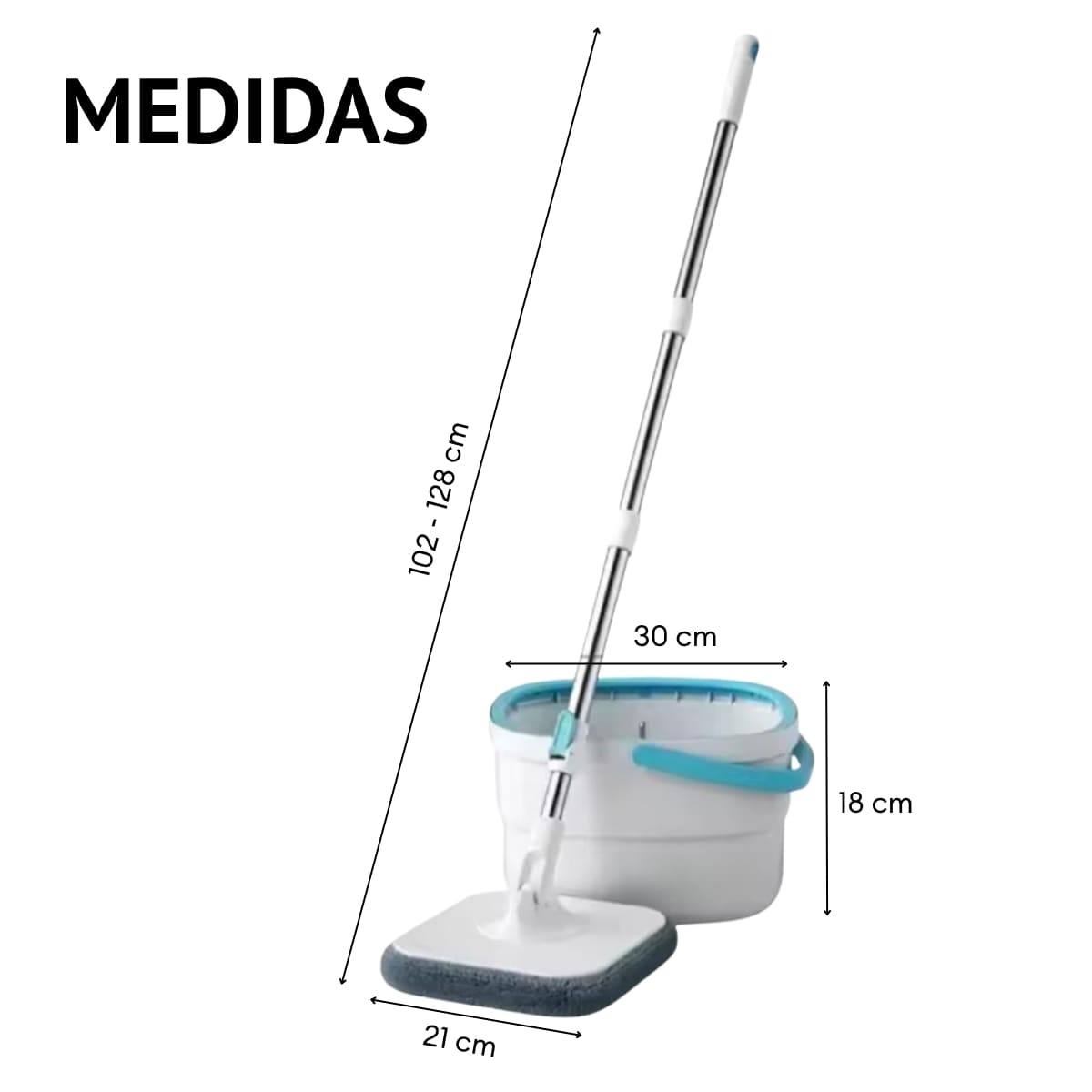 TRAPEADOR CON BALDE CUADRADO Y ESCURRIDOR FÁCIL SMART - 8
