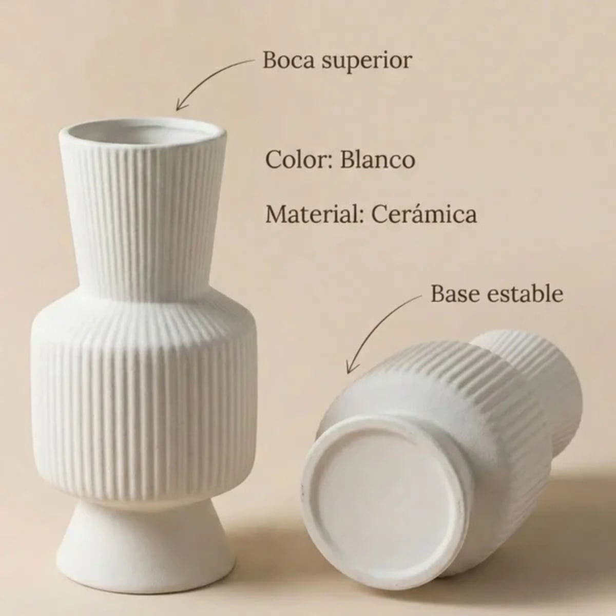 JARRÓN MINIMALISTA DE CERÁMICA APOLO. - 3