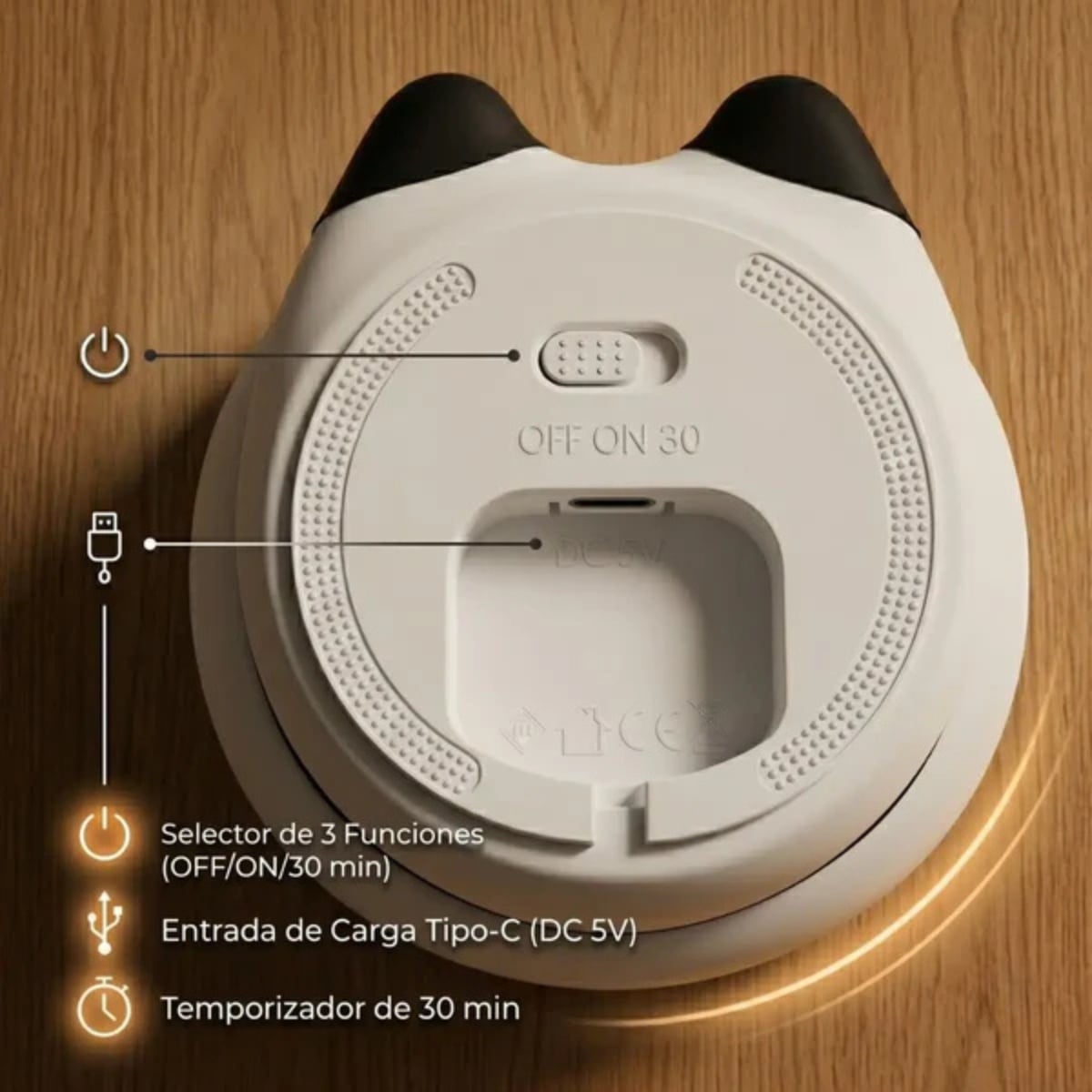LÁMPARA DE SILICONA PANDA RECARGABLE YH307 - 5