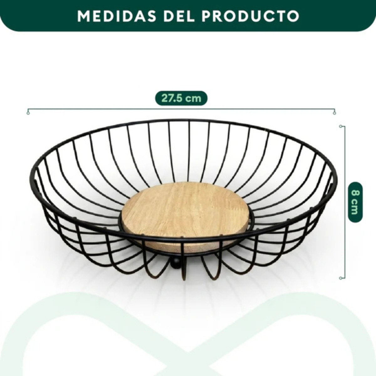 FRUTERO DE METAL CON BASE DE MADERA MODELO NIKO - 6