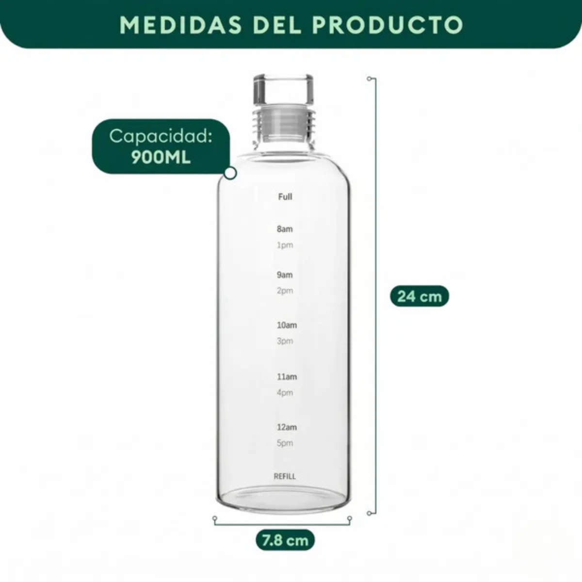 TOMATODO BOTELLA DE VIDRIO DE 900 ML MODELO PRISMA - 5