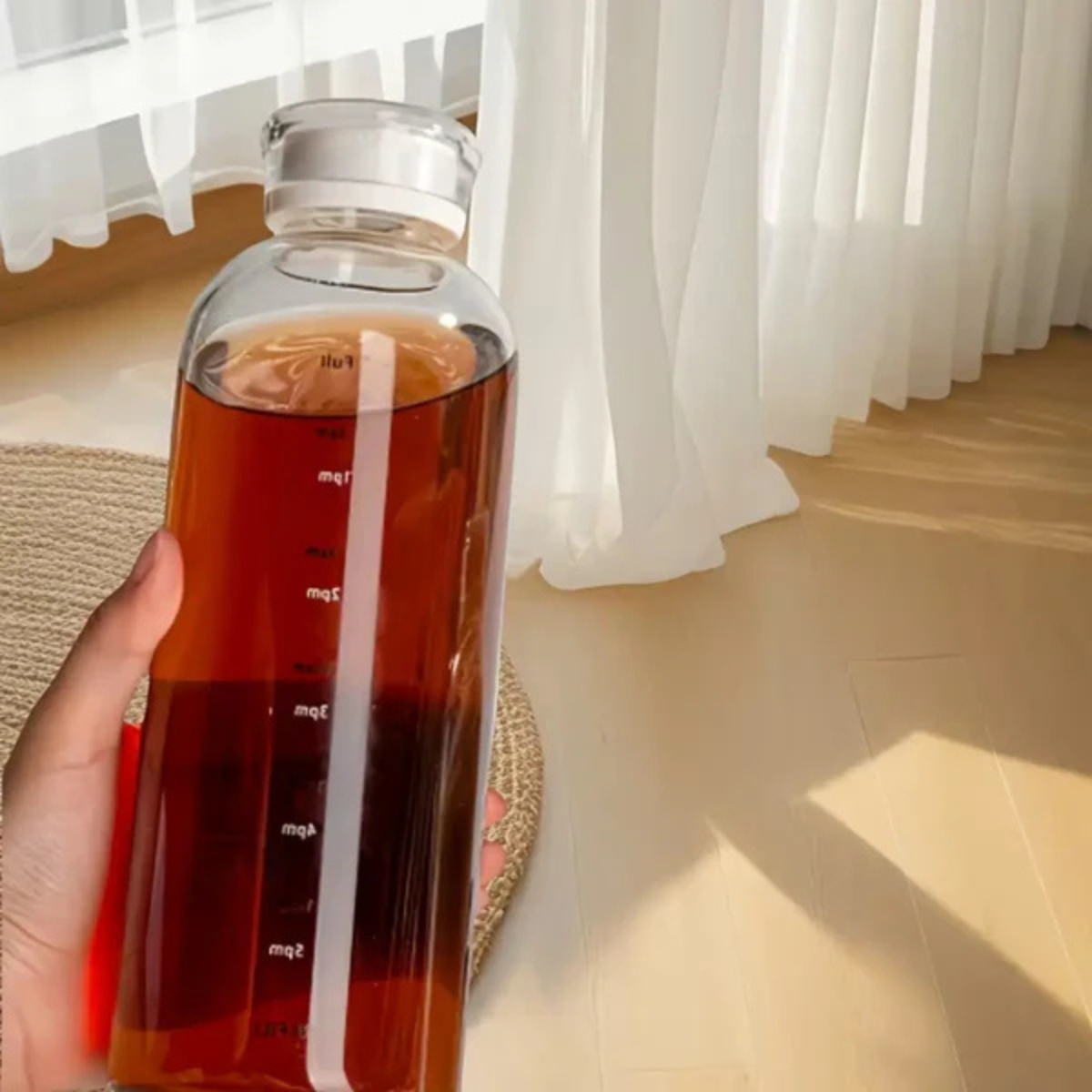 BOTELLA DE VIDRIO 800 ML CON SORBETE Y TAPAS INTERCAMBIABLES - 3