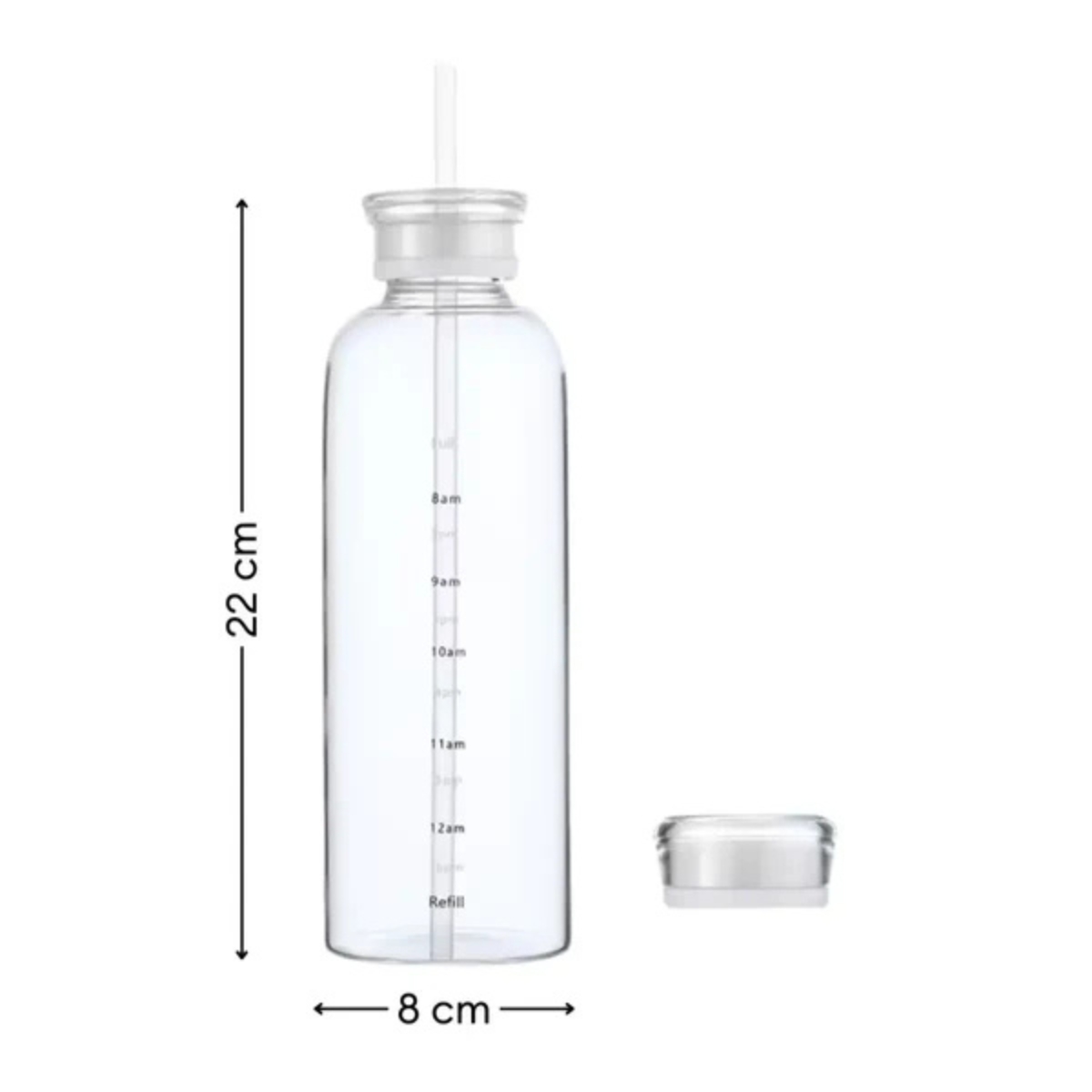 BOTELLA DE VIDRIO 800 ML CON SORBETE Y TAPAS INTERCAMBIABLES - 7