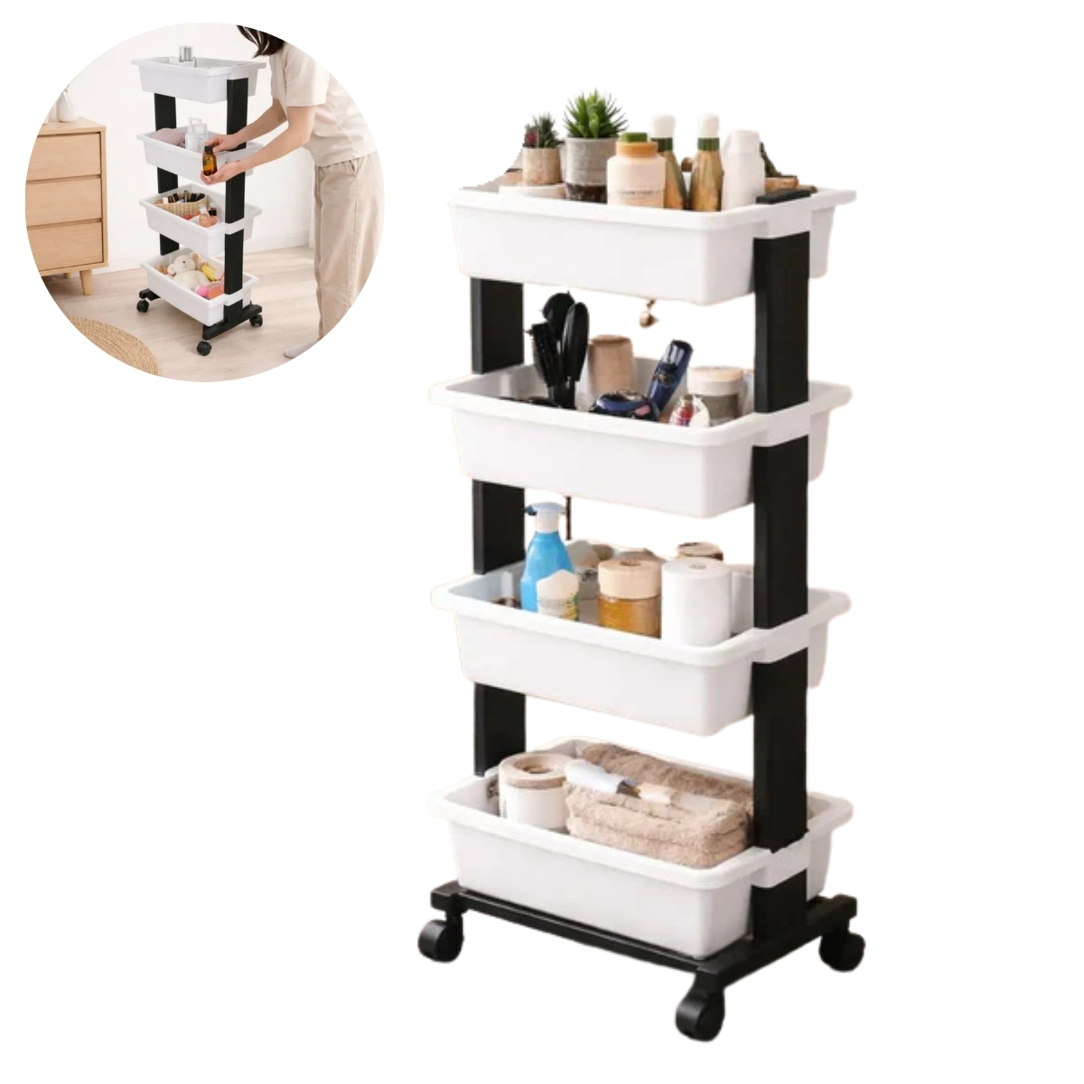 ORGANIZADOR MULTIUSO DE 4 NIVELES CON RUEDAS DARIO - 1