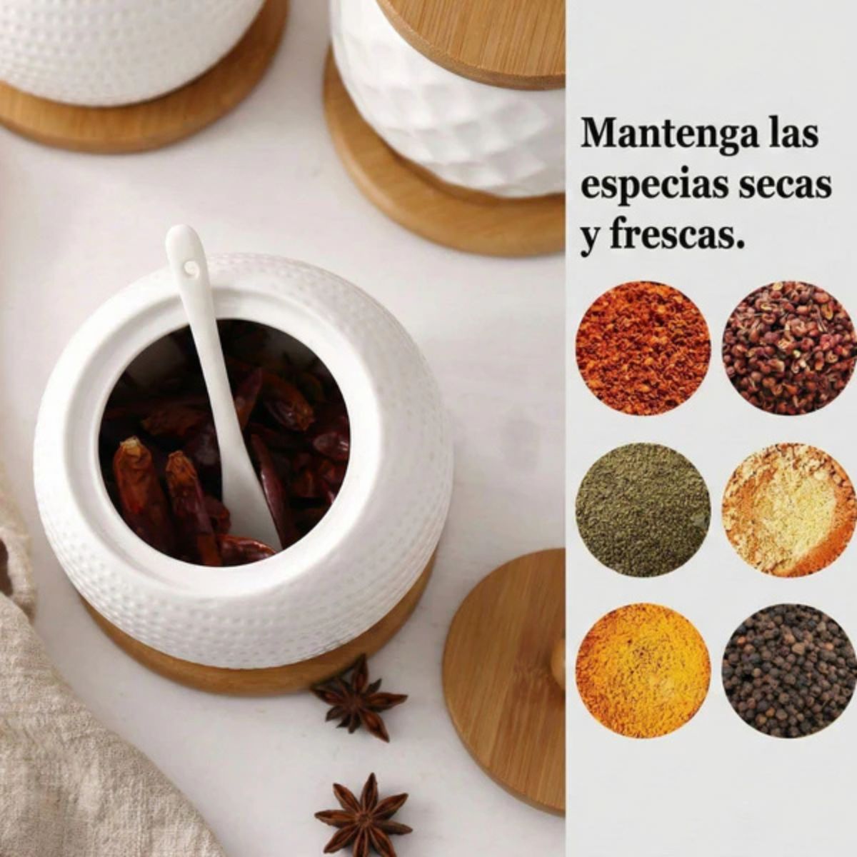 SET DE 3 CONDIMENTEROS DE CERÁMICA EMILIA - 2
