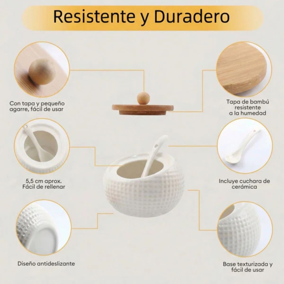 SET DE 3 CONDIMENTEROS DE CERÁMICA EMILIA - 6