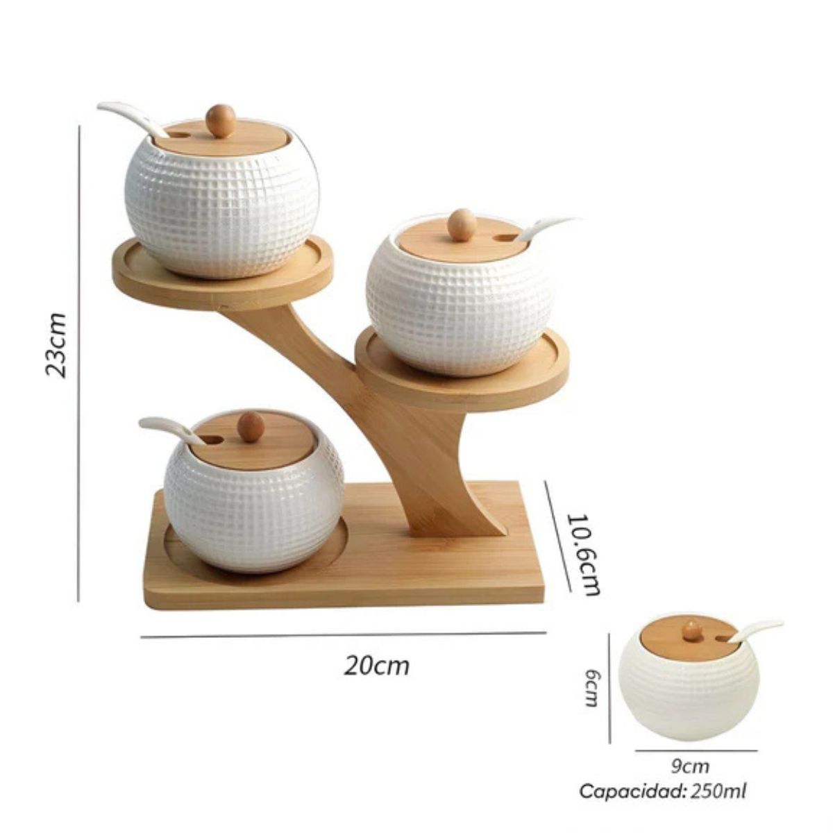 SET DE 3 CONDIMENTEROS DE CERÁMICA EMILIA - 7