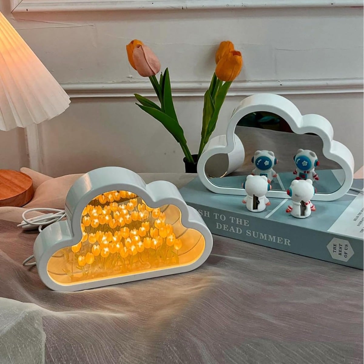 LAMPARA LED DISEÑO TULIPANES INFINITOS AMARILLO - 4