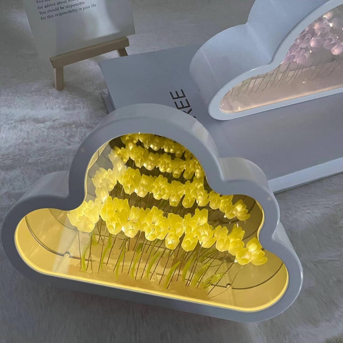 LAMPARA LED DISEÑO TULIPANES INFINITOS AMARILLO - 6
