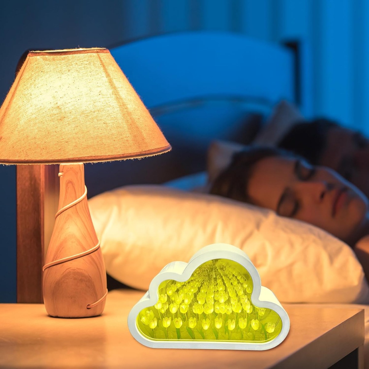 LAMPARA LED DISEÑO TULIPANES INFINITOS AMARILLO - 7