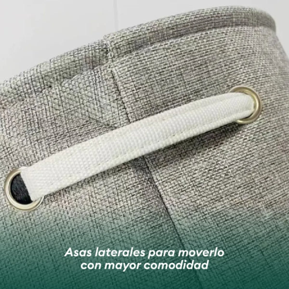 CESTO DE ROPA PLEGABLE MODELO BERLÍN PLOMO CON FRANJA BLANCO - 4