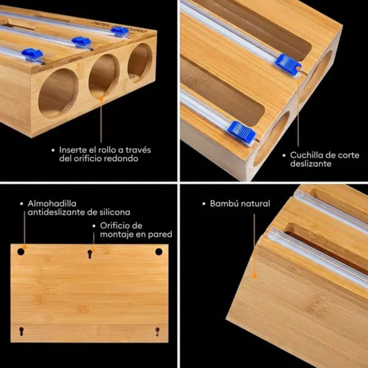 DISPENSADOR TRIPLE DE BAMBÚ - 4