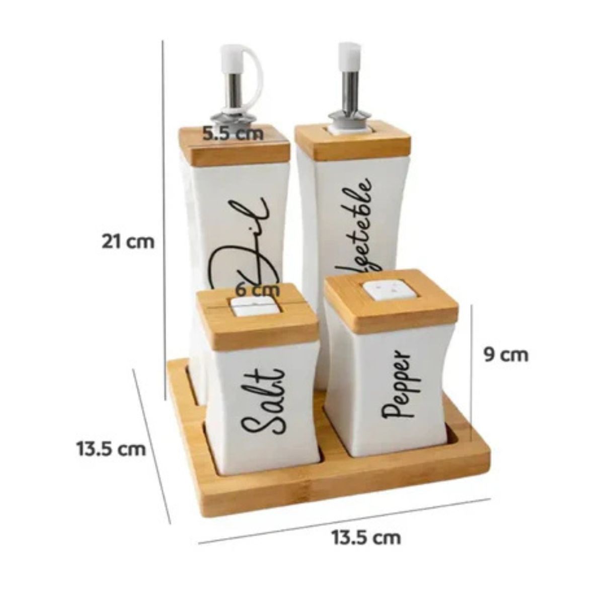 SET DE CONDIMENTEROS Y DISPENSADORES DE 4 PIEZAS - 6