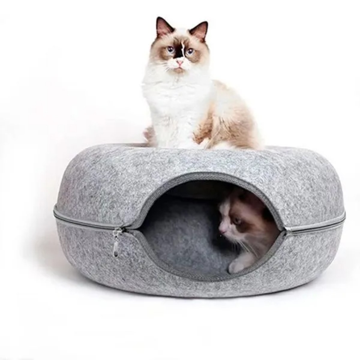 CAMA PARA GATO TIPO TÚNEL DESARMABLE GRIS - 1