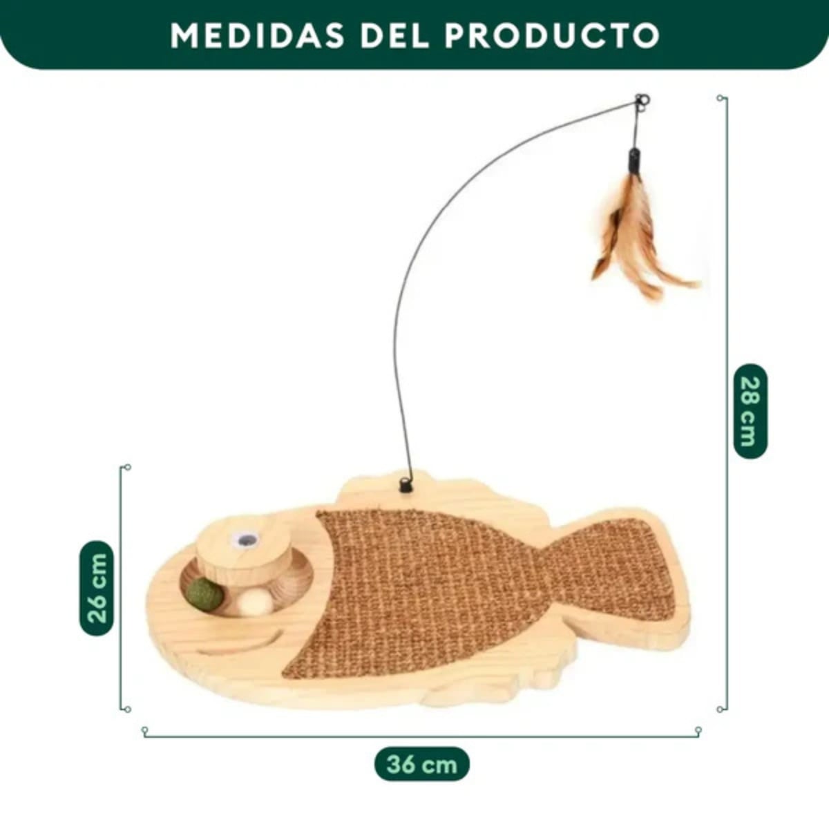 RASCADOR PARA GATO CON JUGUETE COLGANTE - 6