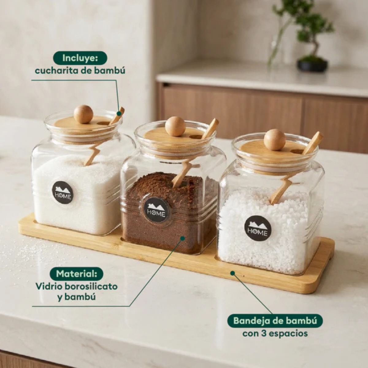 SET DE 3 CONDIMENTEROS CON BASE TERRANOVA - 4