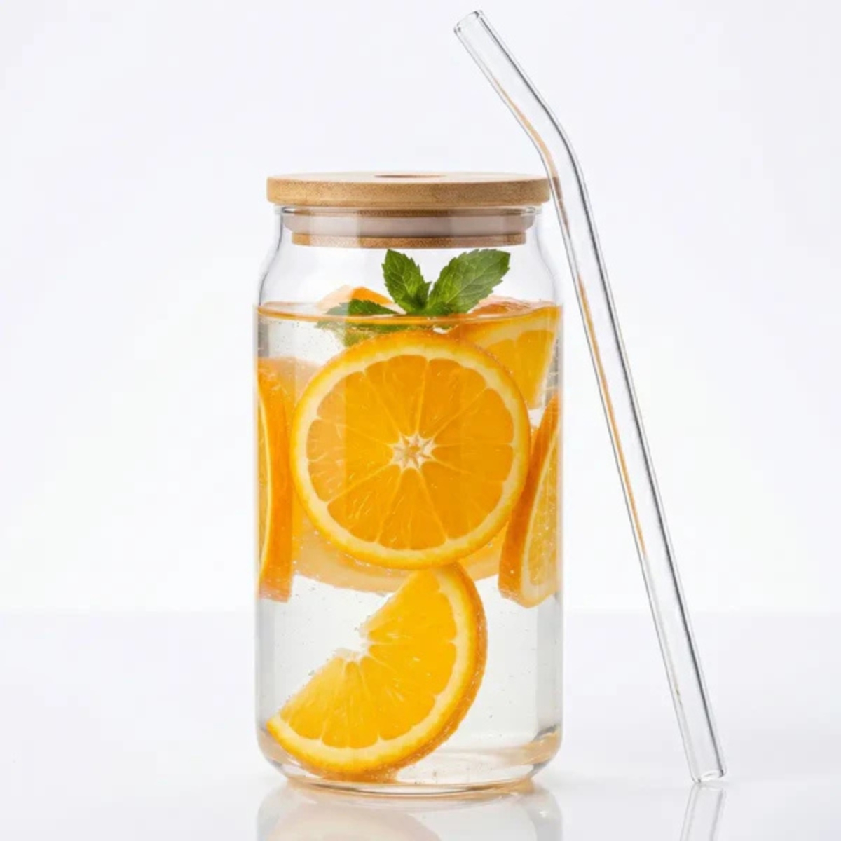 VASO NÓRDICO TRANSPARENTE CON TAPA Y SORBETE - 1
