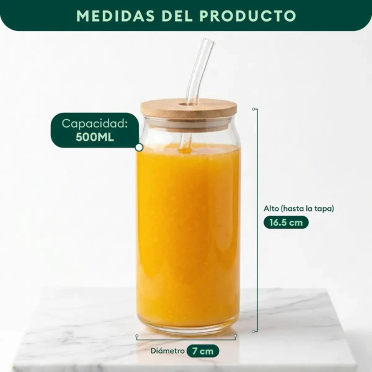 VASO NÓRDICO TRANSPARENTE CON TAPA Y SORBETE - 5