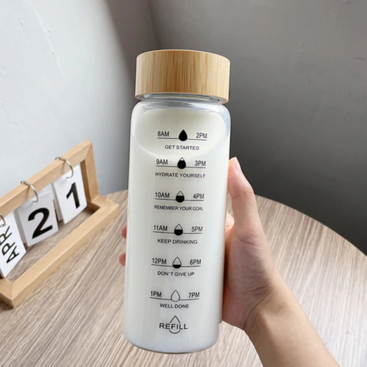 TOMATODO DE VIDRIO CON TAPA DE BAMBÚ DE 750ML ROUTINE - 6